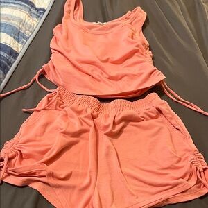 Meraki Coral Athletic Shorts Set